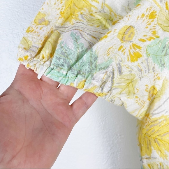 Cult Gaia Charlotte Cotton Linen Blend Dress in Lemonade Multi Large - Picture 6 of 9